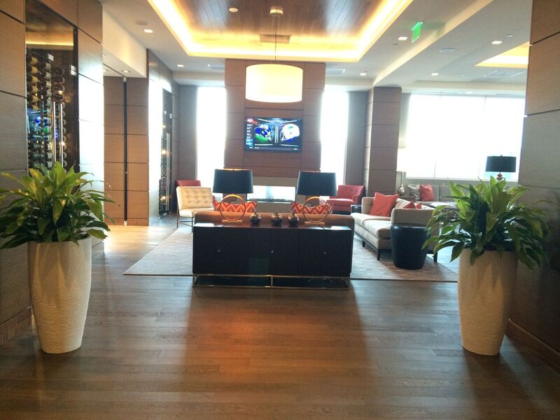 An image of planters in a residential lobby